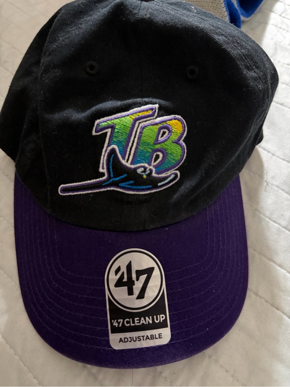 47 mens Black & Purple Tampa Bay Rays Adjustable Cap